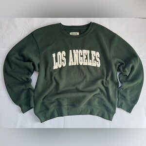 New York Popular- Los Angeles -Sweatshirt Pullover Fleece Crewneck Green Size L